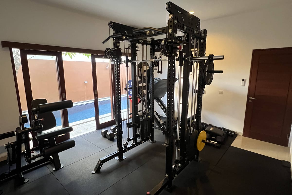 Free weights in a private training gym